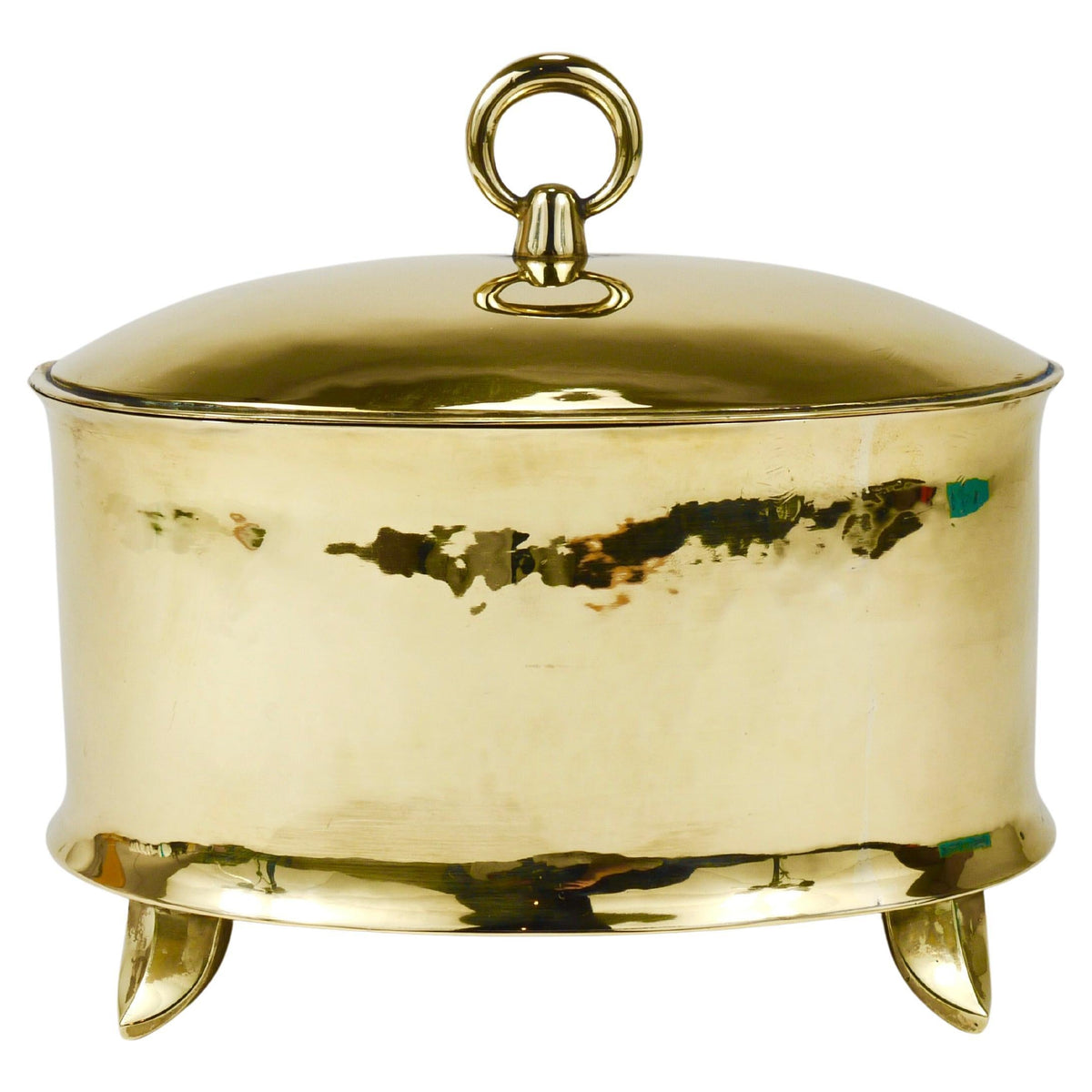 Caja o bol de latón Art Nouveau con tapa, Otto Prutscher, Melzer & Neuhardt, años 20