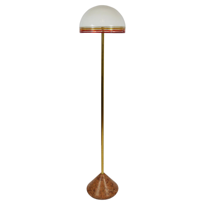 Roberto Pamio Febo Floor Lamp in Marble, Brass & Murano Glass by Leucos Italy