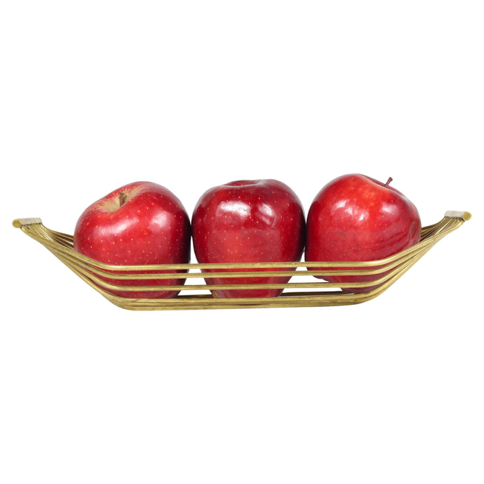 Austrian Mid-Century Large Brass Wire Fruit Basket Bowl, Carl Aubock Style, 1950