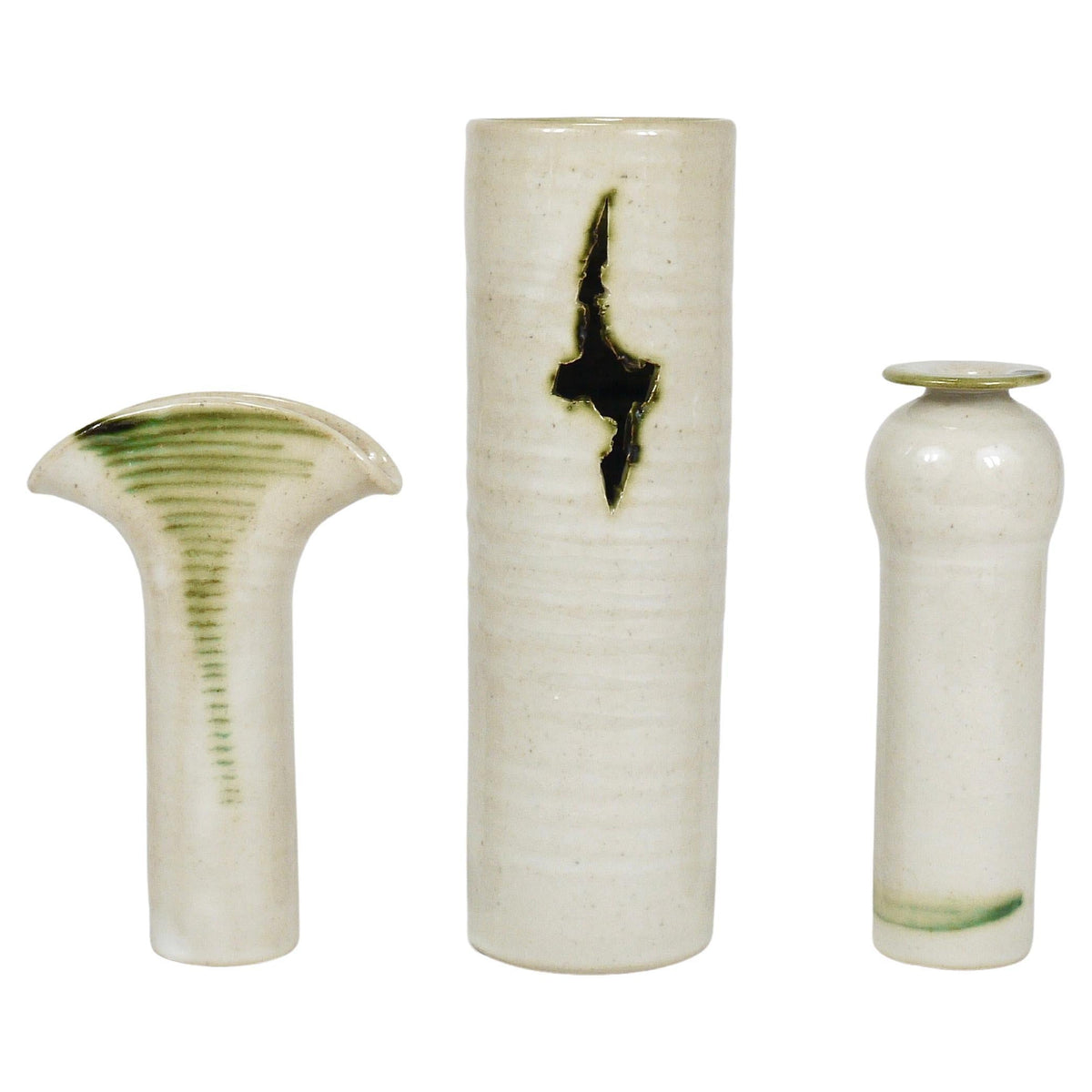 3 vasi studio in ceramica artistica di Piet Knepper per Mobach, Paesi Bassi, anni 1970