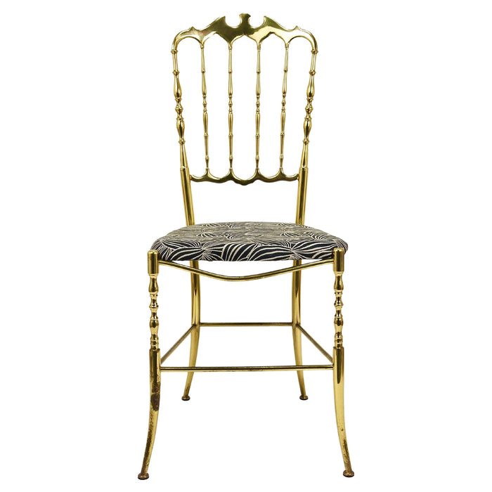 Chiavari Midcentury Brass Chair by Giuseppe Gaetano Descalzi, Italy, 1950s