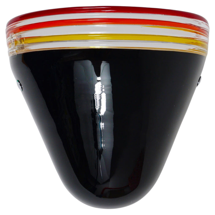 Roberto Pamio Febo Wall Lamp Sconce, Black Murano Glass, Leucos, Italy, 1980s