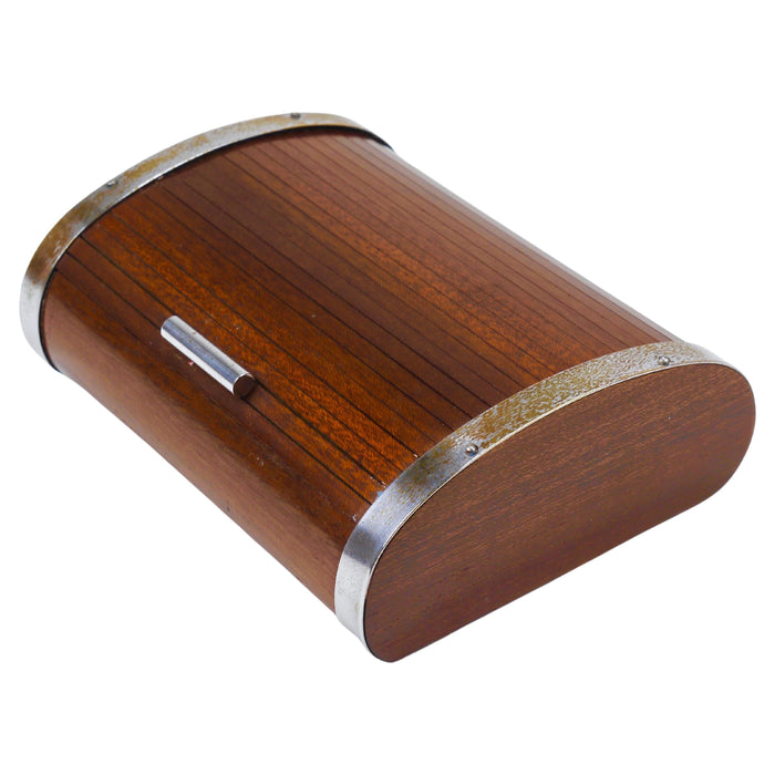 1930s Carl Aubock Large Art Deco Jewelry Storage Cigarette Box, Roll Top, Vienna