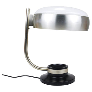 Lampe de bureau pivotante Oscar Torlasco noire et nickel, Lumi Milano, Italie, années 1960