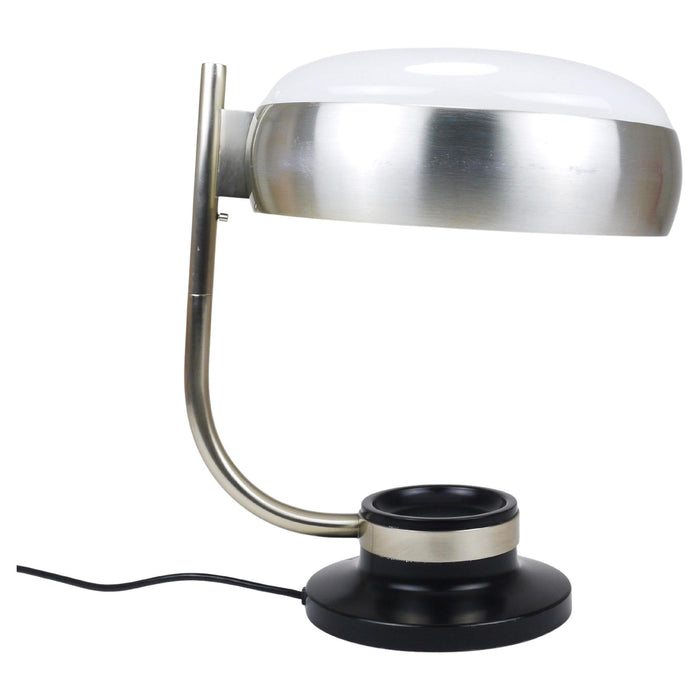 Oscar Torlasco Black & Nickel Table Desk Swivel Lamp, Lumi Milano, Italy, 1960s