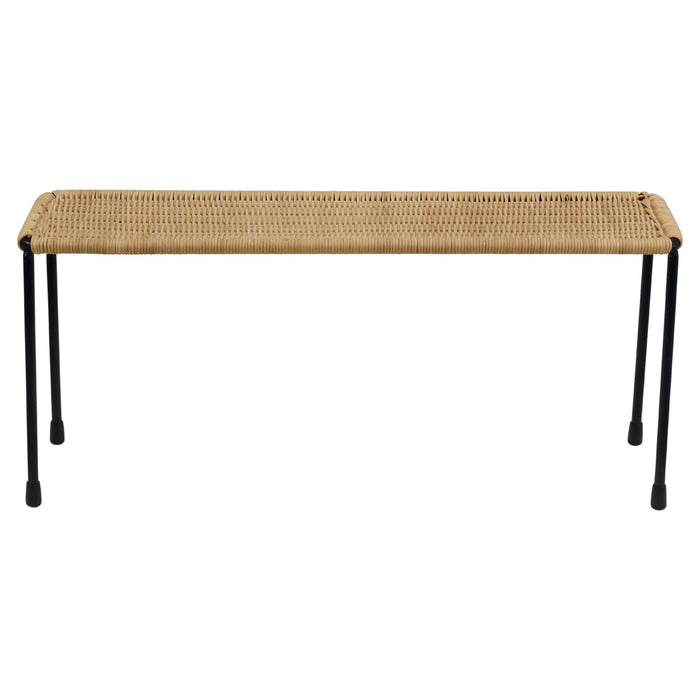 Carl Aubock Side Table, Flower Plant Bench, Iron, Rattan, Wicker, Austria, 1950s