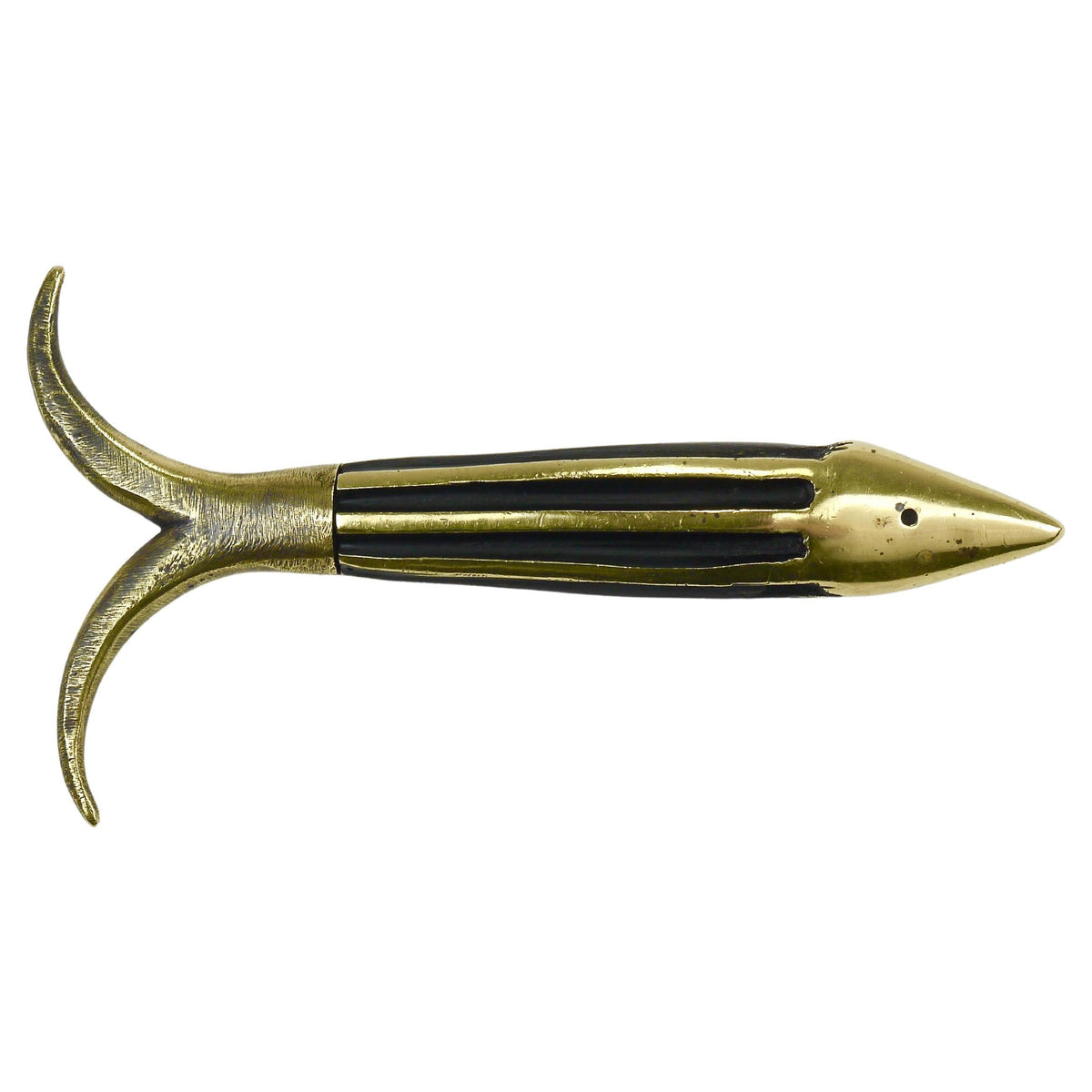 Sacacorchos Walter Bosse Fish de latón Mid-Century, Herta Baller, Austria, años 50