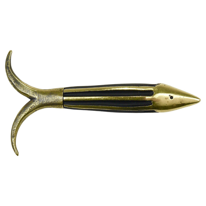 Walter Bosse Fish Mid-Century Brass Corkscrew, Herta Baller, Austria, 1950s