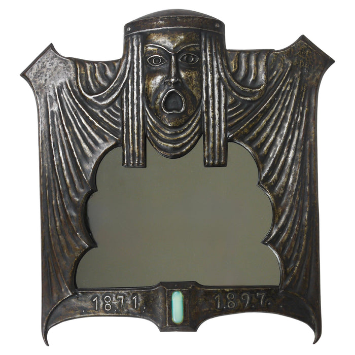 Vienna Secession Art Nouveau Gustav Klimt Attr „Tragedy“ Theater Wall Mirror, Au