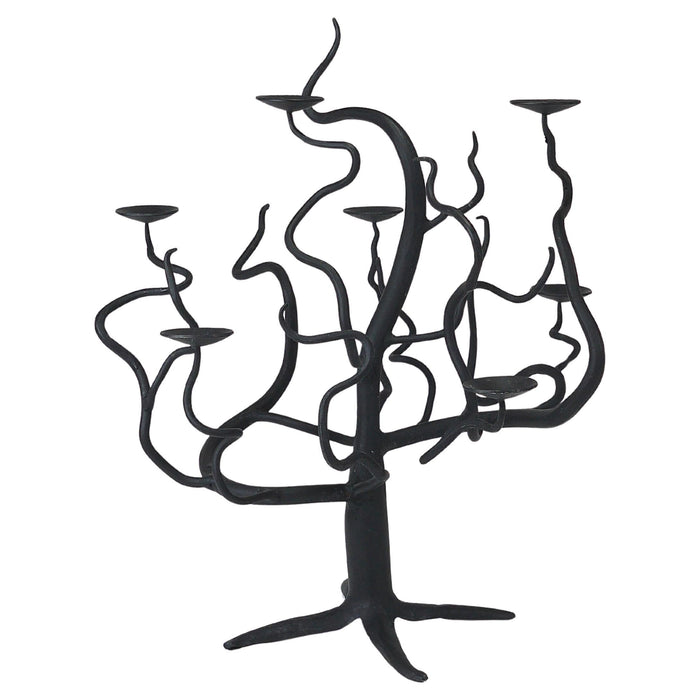 Sculptural Brutalist Tree of Life Hand-Forged Candelabra Candle Holder, 1970s