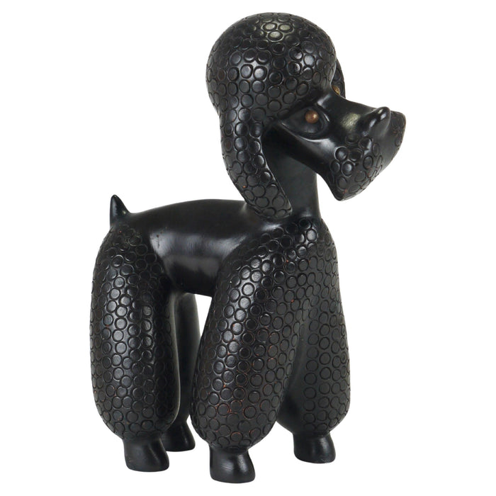 Charming Dog Poodle Sculpture Figurine by Leopold Anzengruber, Austria, 1950s