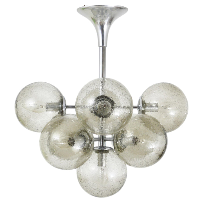 E. R. Nele Temde Atomic Sputnik Chandelier Chromed Space Age Tulip Pendant Lamp