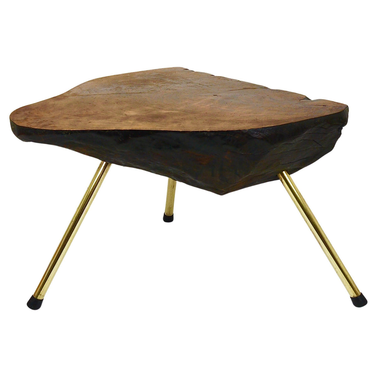 Original Carl Aubock Walnut Tree Trunk Coffee Sofa Table, Vienna, 1950s