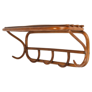 1900s Thonet Vienna Art Nouveau Secessionist Bentwood Wall Coat Rack, Austria