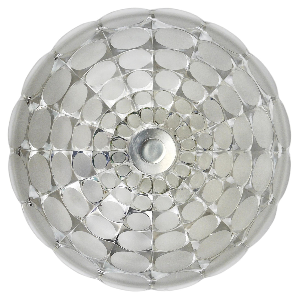 Peill & Putzer Large Round Op Art Glass Sconce, Wall Lamp, Flush Mount, 1970s