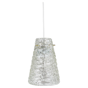 Suspension Mid-Century J.T. Kalmar en verre texturé et laiton, Autriche, années 1950
