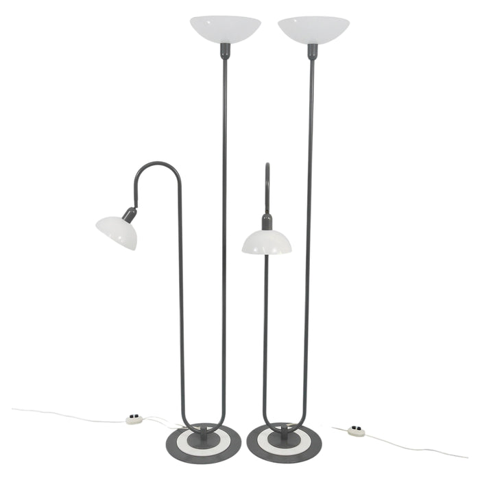 2 Postmodern 1980s Memphis Style Uplighter Floor Lamps, Torchiere, Italy, 1980s
