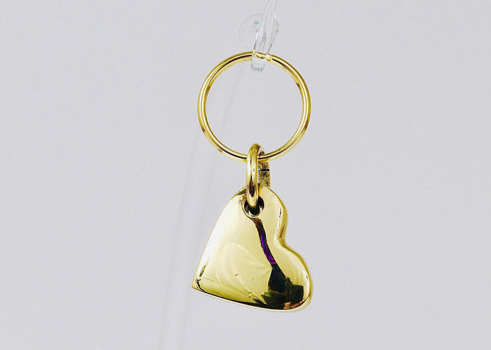 Carl Auböck Handcrafted Midcentury Brass Heart Figurine Key Ring Chain Holder