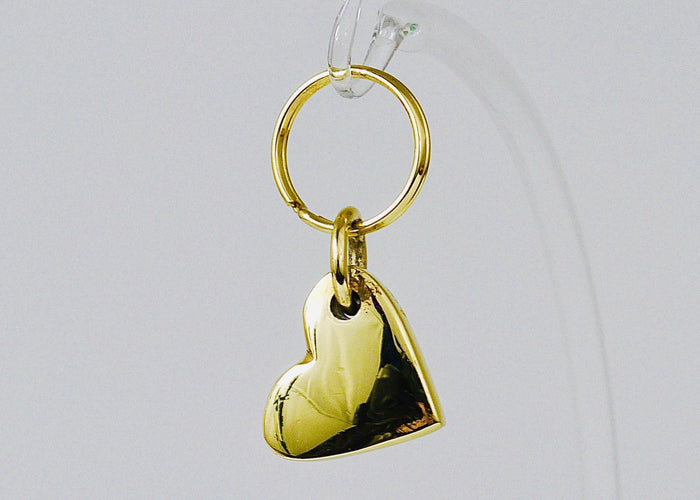 Carl Auböck Handcrafted Midcentury Brass Heart Figurine Key Ring Chain Holder