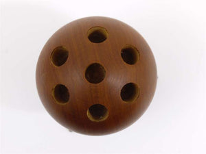 Carl Aubock Ball Tripod Candlestick Walnut Candle Holder, Austria 1950s
