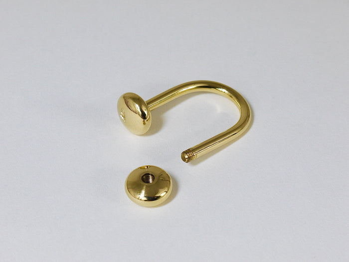 Carl Auböck Handcrafted Midcentury U-Shaped Brass Key Ring Chain Holder Knopferl