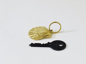 Carl Auböck Handcrafted Midcentury Brass Shell Figurine Key Ring Chain Holder