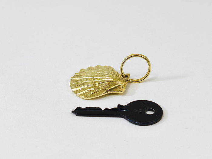Carl Auböck Handcrafted Midcentury Brass Shell Figurine Key Ring Chain Holder