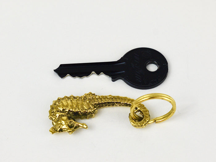 Carl Auböck Midcentury Brass Seahorse Handmade Key Ring Chain Holder