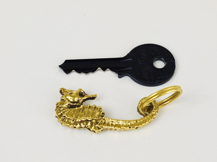 Carl Auböck Midcentury Brass Seahorse Handmade Key Ring Chain Holder
