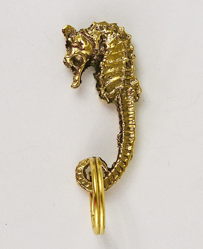 Carl Auböck Midcentury Brass Seahorse Handmade Key Ring Chain Holder
