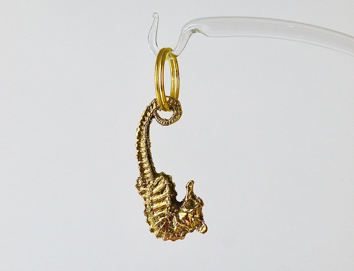 Carl Auböck Midcentury Brass Seahorse Handmade Key Ring Chain Holder