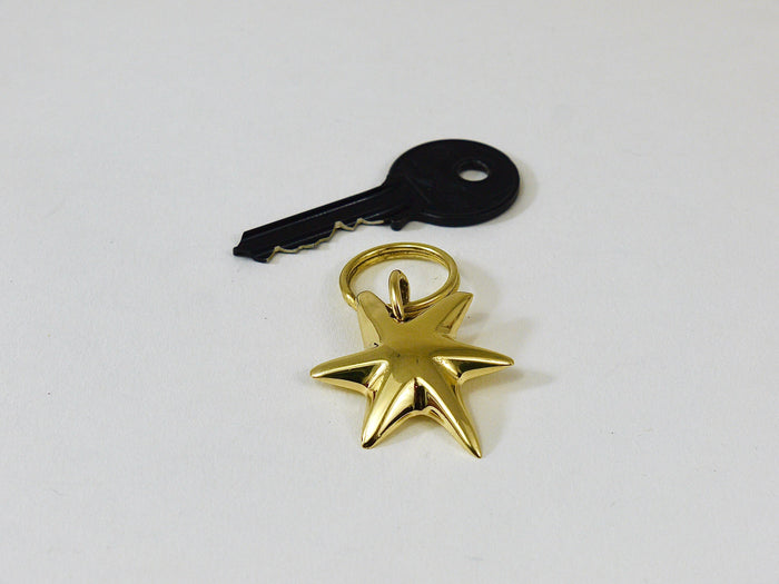 Carl Auböck Midcentury Brass Star Sea Star Starfish Key Ring Chain Holder